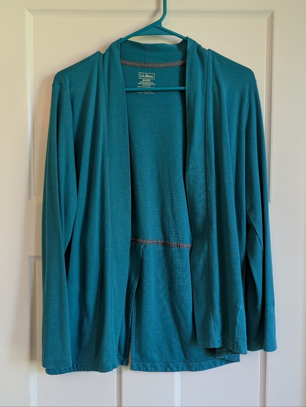 L.L. Bean Teal Open Front Cardigan